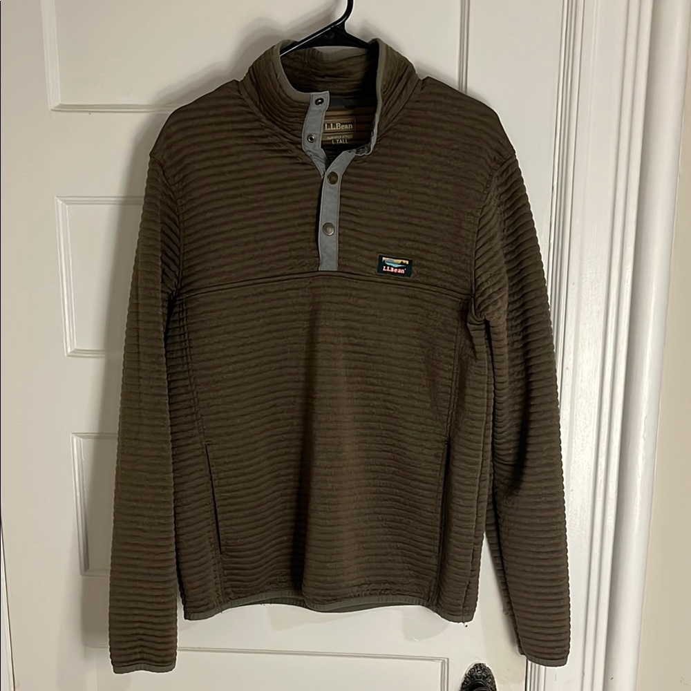 L.L. Bean Men's Olive Airlight Pullover